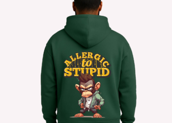 Printed Hoodie Unisex Multi Unique Colors D05