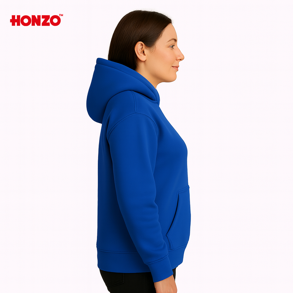 soft blue side هودي أساسي بلون أزرق فاتح للجنسين