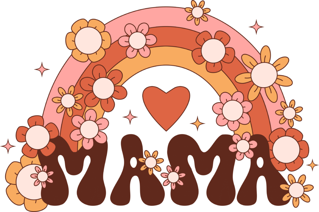 vecteezy retro groovy rainbow lettering mama 20372327